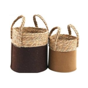two toned baskets set of 2