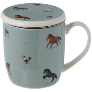 horses infuser mug with lid