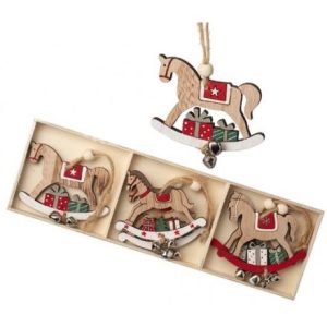 wooden hanging rocking horses set of 6
