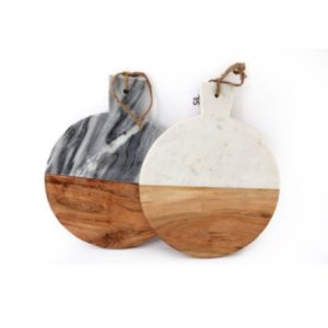 marble and wood chopping boards