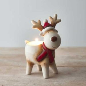 cute red nosed reindeer tealight holder