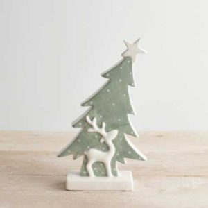 grey and white tree ornament