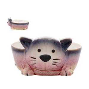 pink blue cat bowl