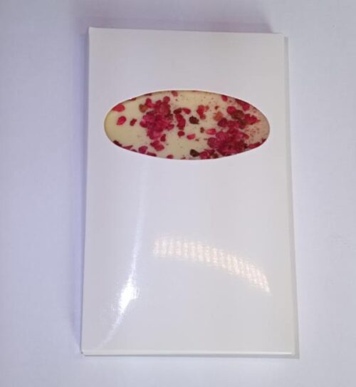 white raspberry bar packaged