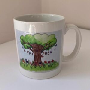 Happy birthday tree mug