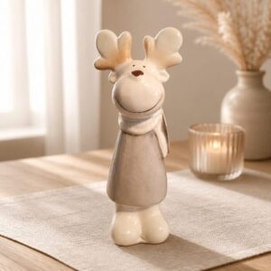 Posed Grey Reindeer 13cm, 53346