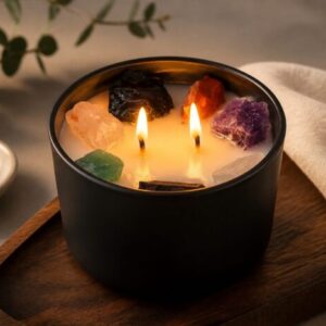 Chakra Crystal Candle - Large - Seven Chakras